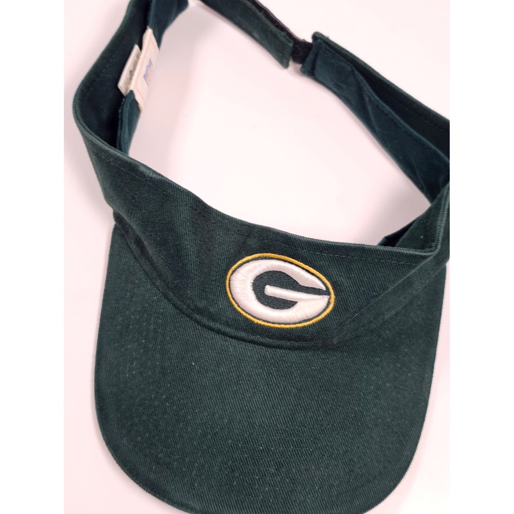 Green Bay Packers NFL Visor Hat Green Adjustable Embroidered Logo Sun Shield - Picture 3 of 6